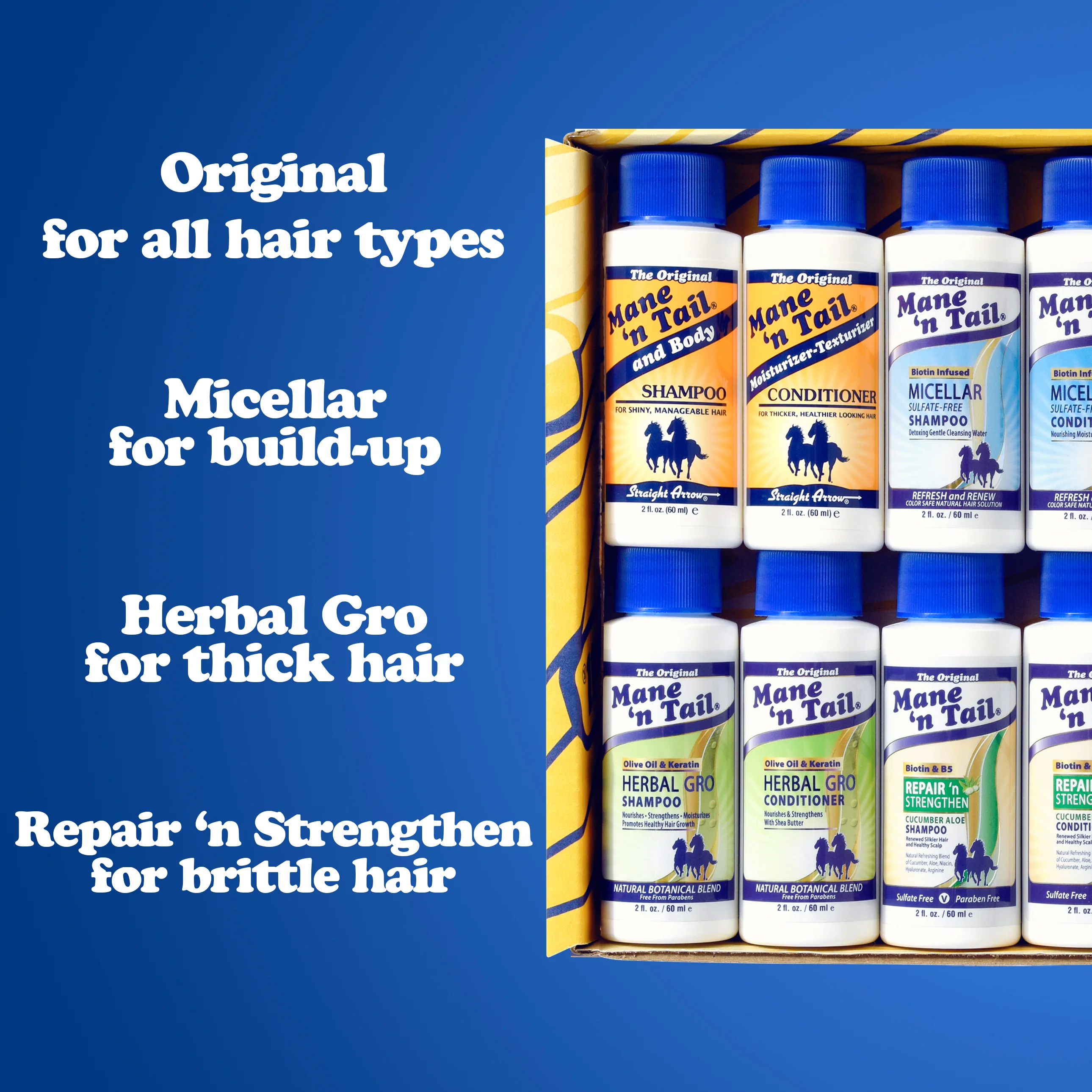 Mane 'n Tail Sampler Gift Box Trial Size Shampoos Conditioners and Detanglers (15 Piece Set) - Image 3