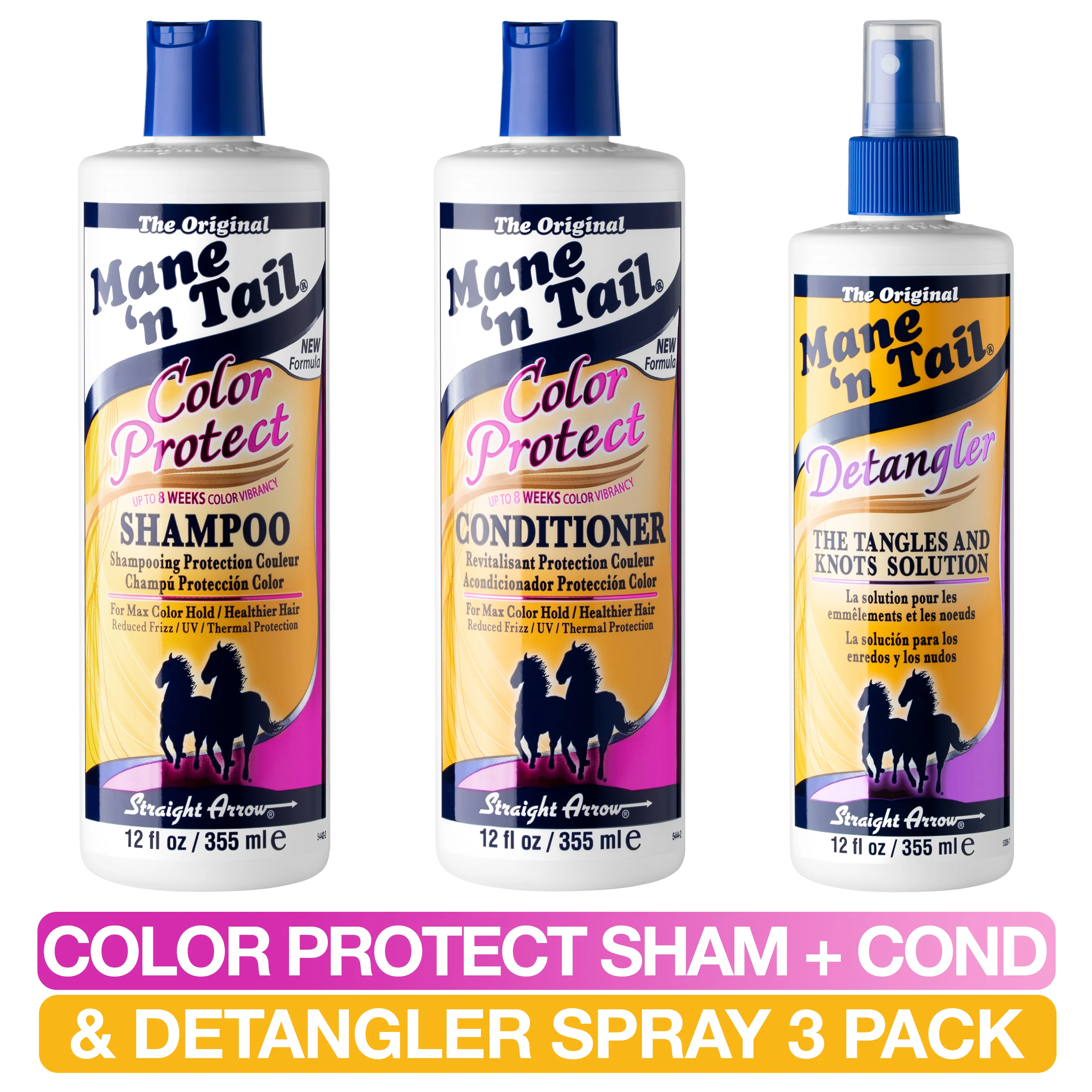 Color Protect Shampoo & Conditioner with Detangler Set (3-Pack) - Image 3