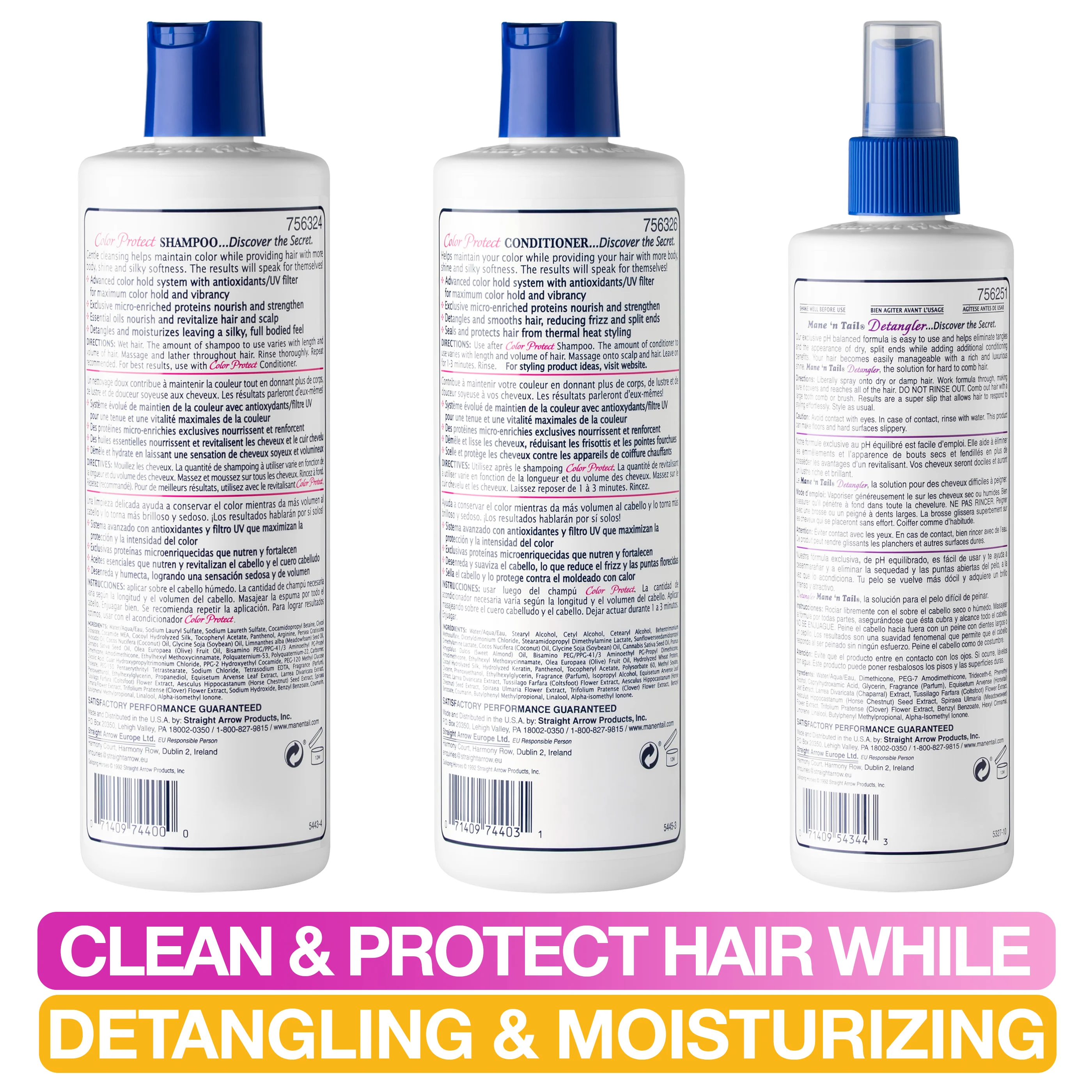 Color Protect Shampoo & Conditioner with Detangler Set (3-Pack) - Image 4